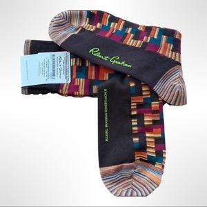 Robert Graham dressy socks geometric cotton NWT